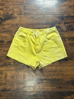 Pilcro High-Waist Yellow Denim Shorts